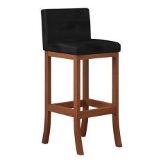 Imagem de Banqueta Média Encosto Estofado 38 x 90 Cm Ilha Espanha Madeira Maciça