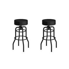 Imagem de Conjunto 2 Banquetas de Aço 70cm Giratória Paris Preto/preto