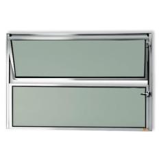 Imagem de Janela Basculante de Alumínio 40x40cm com Vidro Boreal Anodizado Master Brimak Brilhante