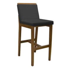 Imagem de Banqueta Alta Londres material sintético Preto - Fratello