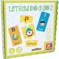 Imagem de Brinquedo Pedagógico Madeira Letras Do A Ao Z 78 Peças Brincadeira De Criança