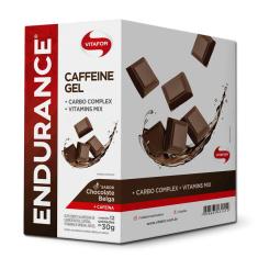Imagem de Kit 3 Endurance Caffeine Gel Vitafor Caixa 12 sachês Chocolate Belga
