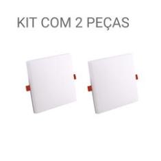 Imagem de Kit Com 2 Painel Plafon De Embutir Led Quadrado Frameless 24w 6500k Branco Frio