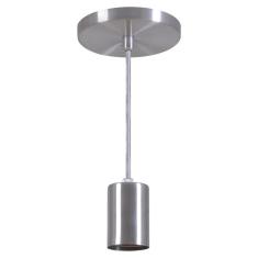 Imagem de Pendente Copinho Soquete Luminária Lustre Alumínio Escovado - Rei Da Iluminação