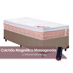 Imagem de Cama Box Solteiro: Colchão c/Vibro Massagem Castor Tecnopedic Premium Niponpedic Magnético Vibro + Base CRC Courano Clean(88x188)