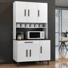 Imagem de Armário De Cozinha 6 Portas 1 Gaveta Salvador Kaiki Móveis Branco
