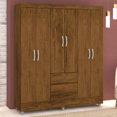 Imagem de Guarda-Roupa Casal San Diego 6 Portas 2 Gavetas Imbuia Rústico - Panorama Móveis