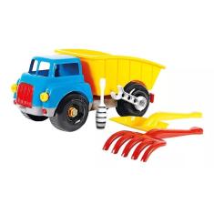 Imagem de Caminhao Infantil Didatico Resistente Com Ferramentas Montar