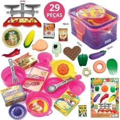 Imagem de Brinquedos comidinhas Cestinha Panelinhas Legumes Infantil 