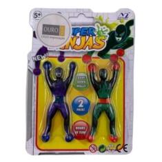 Imagem de Boneco Super Ninja Geleca Gruda Na Parede 2 Unidade Brinquedo Divertid