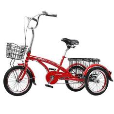 Imagem de Triciclo adulto ao ar livre 40.6 cm bicicleta de três rodas com cesta de compras triciclo bicicleta para compras piquenique ciclismo pedalar esportes homens mulheres