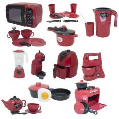 Imagem de Cozinha Infantil  Brinquedo Fogão Air Fryer Microondas 28Pç - Altimar
