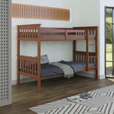 Imagem de Cama Beliche Solteiro De Madeira Dupla Em Altura Suspensa - Merk Movei