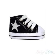 Imagem de Tênis Infantil Starzinho Preto Com Estrelinha De Cano Alto - Linha Bab