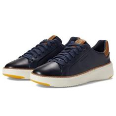 Imagem de Cole Haan Grandpro Topspin Tênis masculino, Blazer azul-marinho de couro/bronze britânico/marfim, 42