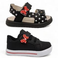 Imagem de Kit Tenis + Sandalia Feminina Infantil Bebe Cegonha-Feminino