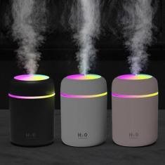 Imagem de 300ml Umidificador De Ar Portátil Ultra-Sônico Luz Colorida H2o Difuso
