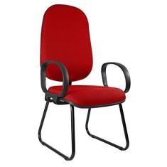 Imagem de Cadeira Presidente Pé Fixo Sky e Braço Corsa Metal Wood Design Vermelho