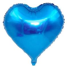 Imagem de Balão Metalizado Coração Azul 20" 50cm - Mundo Bizarro