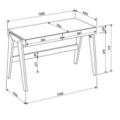 Imagem de Mesa para Computador Escrivaninha Trend 2 Gavetas Hanover/Off White - Artesano