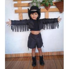 Imagem de Conjunto Ana Castela Fantasia Infantil Menina Country Preto Rodeio Fes