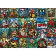 Imagem de Quebra-cabeça do calendário do advento BUAHAH 2024, vitral, 1000 peças