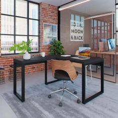 Imagem de Mesa de Escritório em L Miguel Preta 120 cm