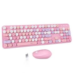 Imagem de Combinação de teclado e mouse sem fio UBOTIE Retro Typewriter