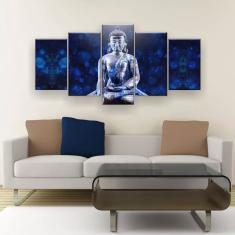 Imagem de Quadro Decorativo Buda  5pc 129x61 Sala Quarto