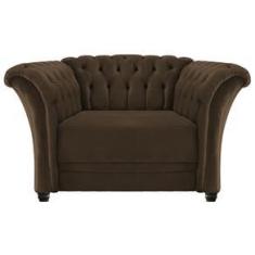 Imagem de Poltrona Decorativa Chesterfield Sofia Suede Marrom - Doce Sonho Móveis
