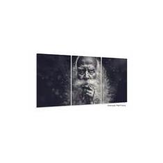 Imagem de Quadro Para Barbearia Velho Barbudo Cachimbo 120x60 3 peças