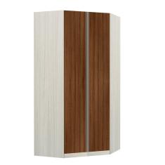 Imagem de Guarda-roupa Canto 2 Portas Crema Com Nogueira Dourado