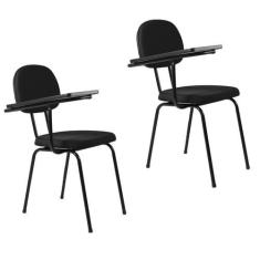 Imagem de Kit 2 Cadeira Universitária Secretária Com Prancheta Ecoflex