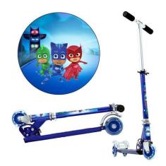 Imagem de Patinete Disney Pj Masks 3 Rodas Infantil Azul De Alumínio - Dm Radica