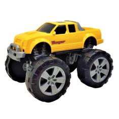 Imagem de Caminhonete Pick-Up Brinquedo Trooper Carrinho Roda Grande Usual Brinquedos Amarelo