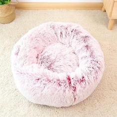 Imagem de Cama calmante para cães e gatos, cama redonda lavável antiderrapante fofa de pelúcia falsa donut cama de gato para cães pequenos, médios e grandes - diâmetro inferior à prova d'água 35 pol