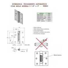 Imagem de 02 Dobradiça Com Mola Fechamento Automático Fechamatic Preta