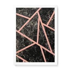 Imagem de Arte Maníacos Quadro Decorativo em Madeira Marmore Faixas s - 23x16,25cm (Moldura caixa em laca )