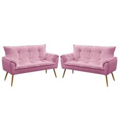 Imagem de Kit 2 Poltronas Namoradeiras Opala Sued Rosê Aradecor
