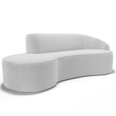 Imagem de Sofá 5 Lugares Curvo Living Firenze Direito D02 Bouclê Branco 300cm B-53 - Lyam