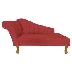Imagem de Recamier Divã Para Sala Cecilia Pés Retro Castanho 1.60cm Corano Verme