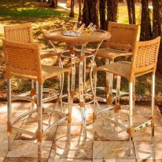 Imagem de Conjunto de 4 Banquetas Madri e Bistrô com Balde em Alumínio Trama