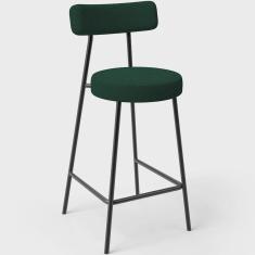 Imagem de Banqueta Baixa Para Cozinha Sala De Jantar Bar Bancada Milão L02 Bouclê Verde - Lyam Decor