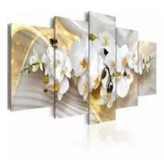 Imagem de Quadro Decorativo Mosaico 5 peças Orquídeas Lindas  e , Painel decoração, para sala, quarto e casa.