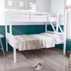 Imagem de Beliche Cama Casal Madeira Macica Branco Mobilistore