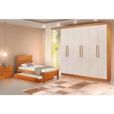 Imagem de Guarda Roupa 6 Portas Ubatuba - Móveis Valverde - Off White/Cinamomo
