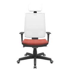 Imagem de Cadeira Office Brizza Tela Branca Com Encosto Assento Concept Rose Aut