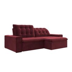 Imagem de Sofá Retrátil 234 Cm Sala De Estar Gabi Suede Bordô G52 - Gran Belo