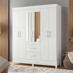 Imagem de guarda-roupa casal com espelho mobi flex 6 pt 2 gv branco