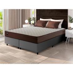 Imagem de Conjunto Cama Box Espuma Atlanta Marrom King 193x203x62